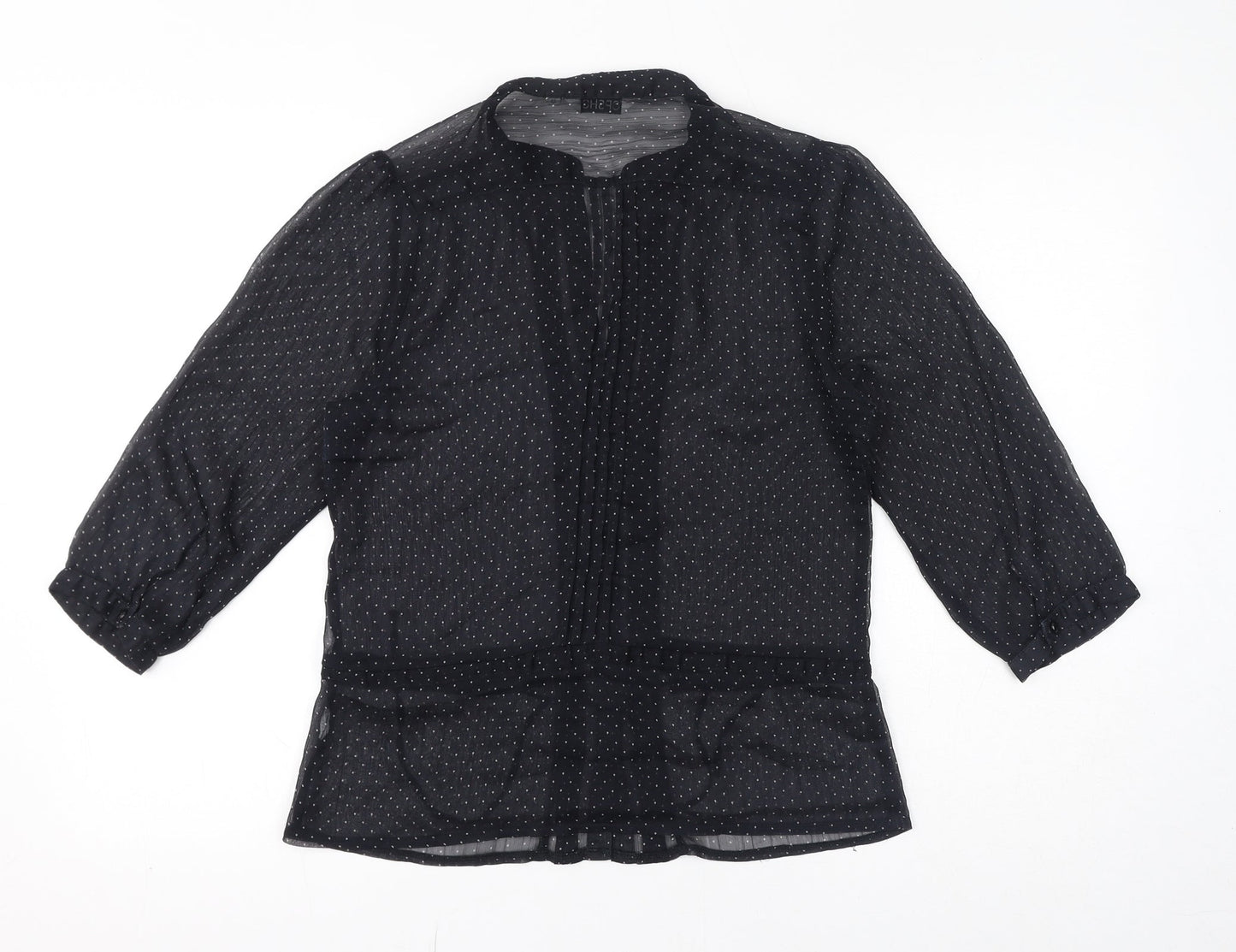 Womens UK Size 12 Topshop Black Basic Button-Up