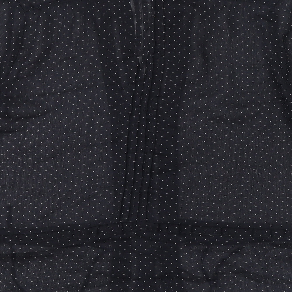 Womens UK Size 12 Topshop Black Basic Button-Up