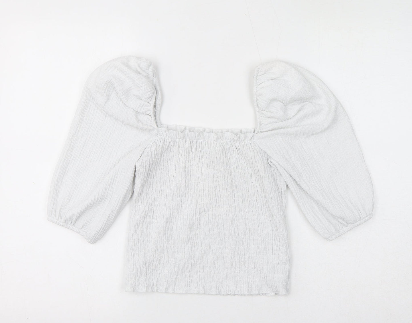 Womens UK Size S H&M White Cropped Blouse