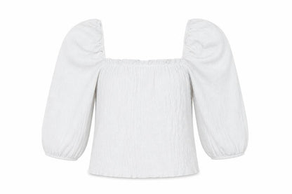 Womens UK Size S H&M White Cropped Blouse