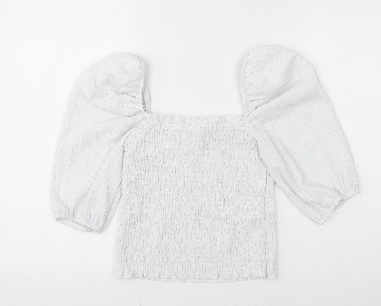 Womens UK Size S H&M White Cropped Blouse