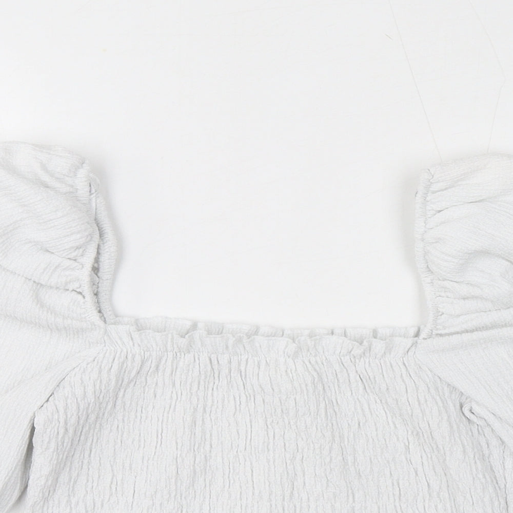 Womens UK Size S H&M White Cropped Blouse