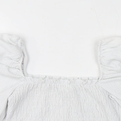 Womens UK Size S H&M White Cropped Blouse