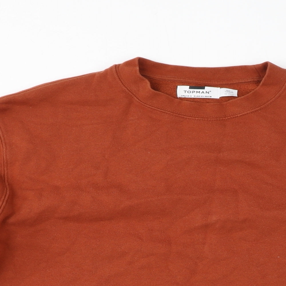 Topman Mens Brown Cotton Pullover Sweatshirt Size S