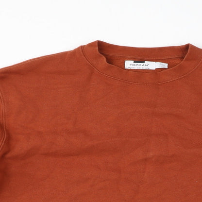 Topman Mens Brown Cotton Pullover Sweatshirt Size S