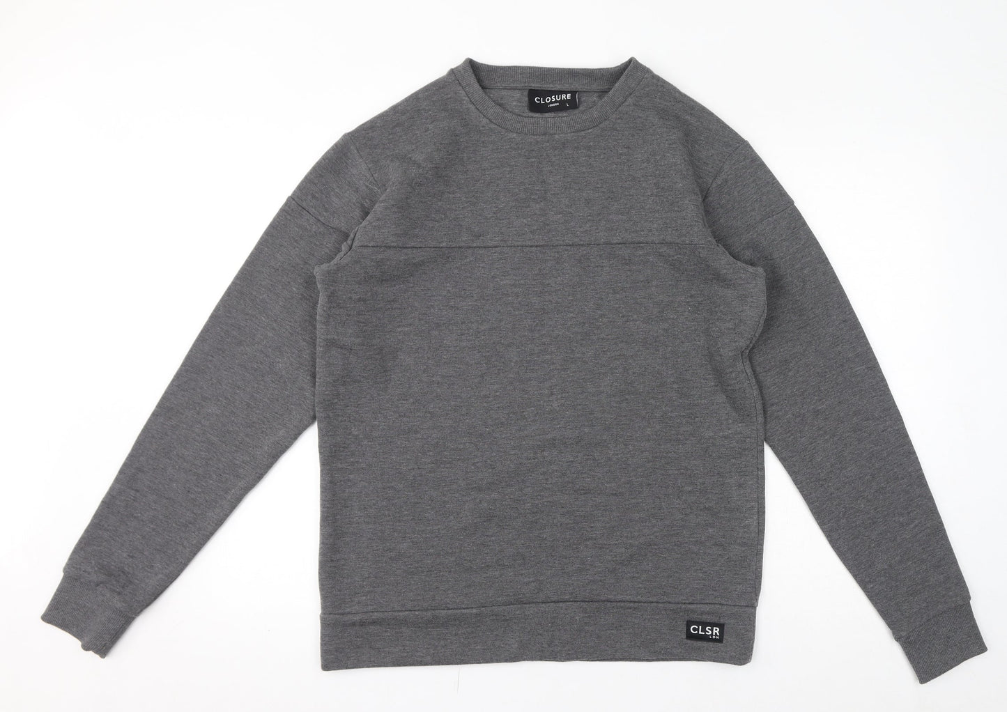 Mens UK Size L Closure Grey Pullover Sweatshirt