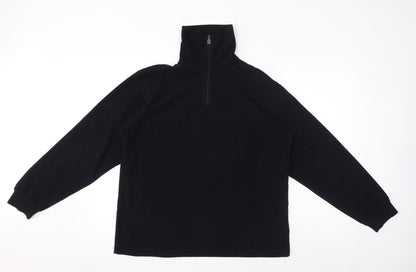 Conte of Florence Womens Black Polyester Pullover Sweatshirt Size L Pullover