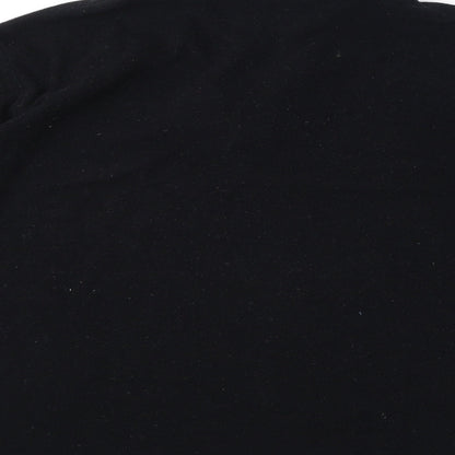 Conte of Florence Womens Black Polyester Pullover Sweatshirt Size L Pullover