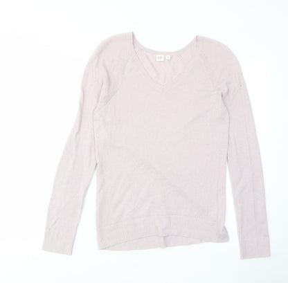 Gap Womens Pink Crew Neck Cotton Pullover Jumper Size S