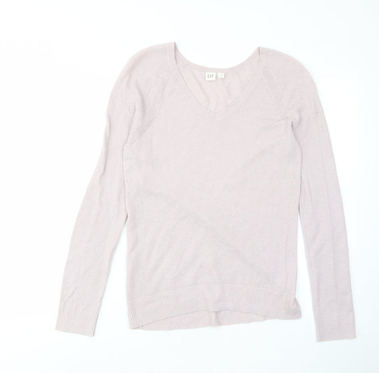 Gap Womens Pink Crew Neck Cotton Pullover Jumper Size S
