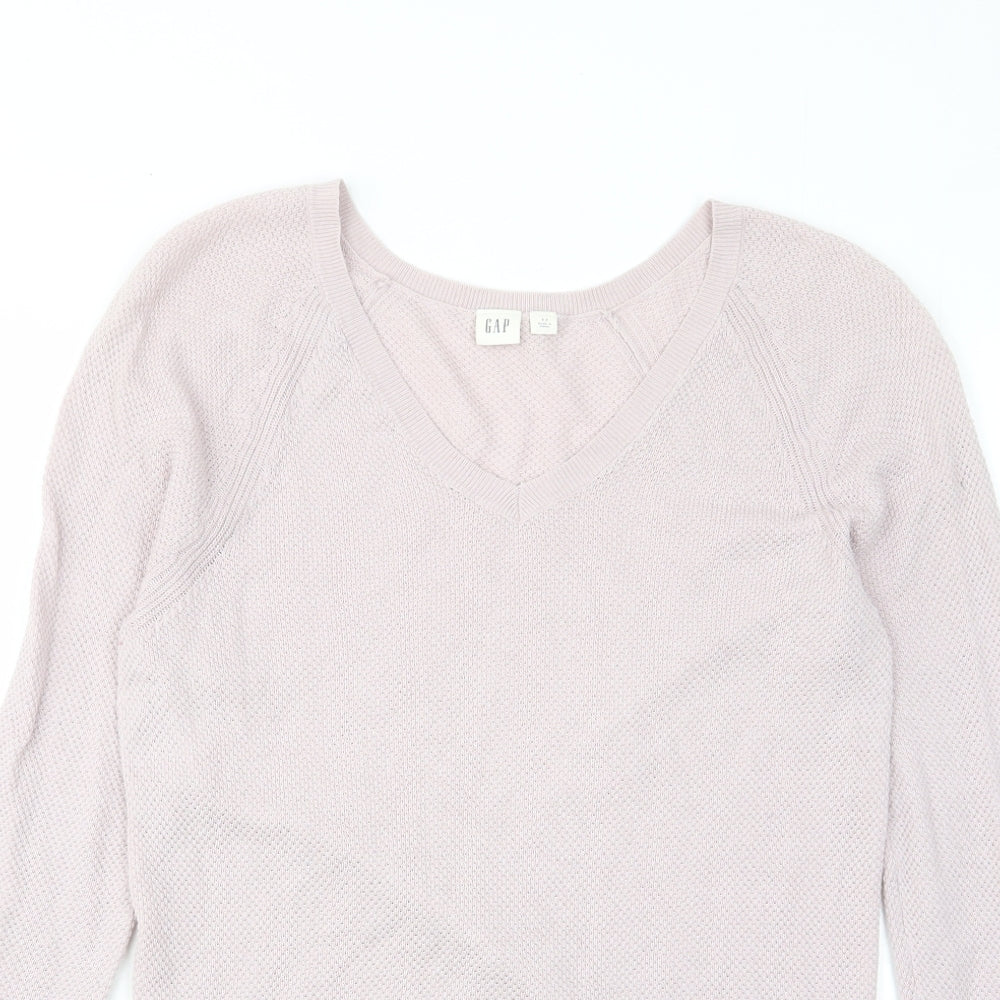 Gap Womens Pink Crew Neck Cotton Pullover Jumper Size S