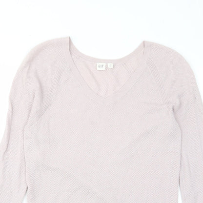 Gap Womens Pink Crew Neck Cotton Pullover Jumper Size S