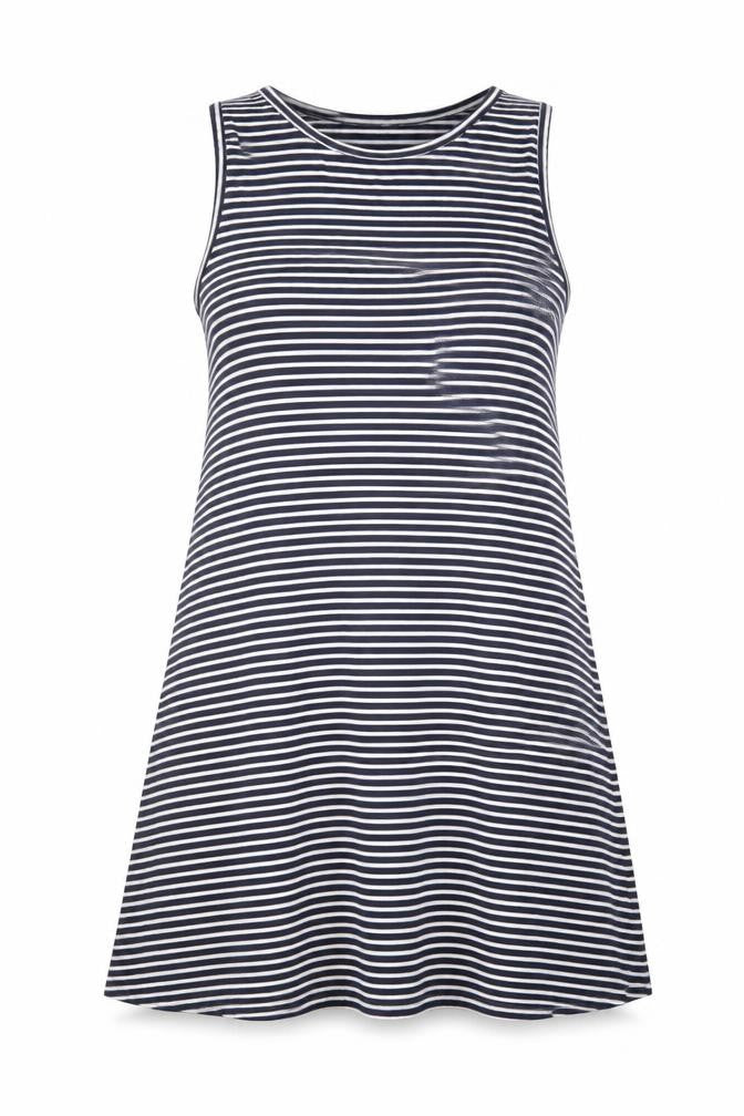 Gap Womens Blue Striped Viscose A-Line Size S Crew Neck Pullover - Stretch
