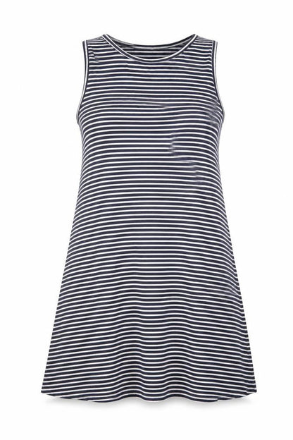 Gap Womens Blue Striped Viscose A-Line Size S Crew Neck Pullover - Stretch
