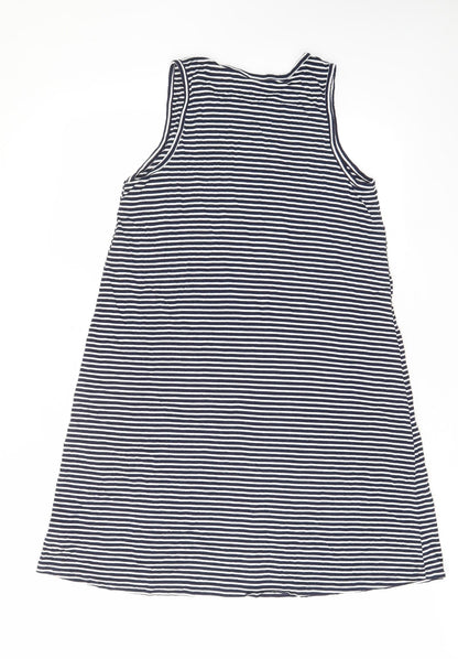 Gap Womens Blue Striped Viscose A-Line Size S Crew Neck Pullover - Stretch