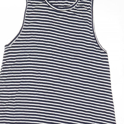 Gap Womens Blue Striped Viscose A-Line Size S Crew Neck Pullover - Stretch