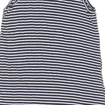 Gap Womens Blue Striped Viscose A-Line Size S Crew Neck Pullover - Stretch