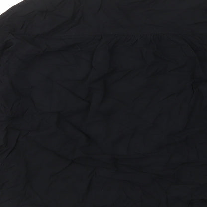 Marks and Spencer Womens Black Viscose Basic T-Shirt Size 12 V-Neck