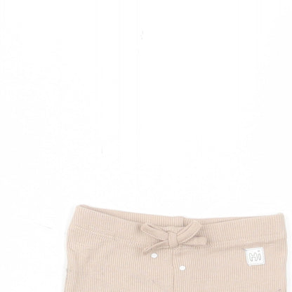 Marks and Spencer Baby Beige Polka Dot Cotton Cropped Trousers Size 0-3 Months Pullover - Embroided, Up to 1 Month