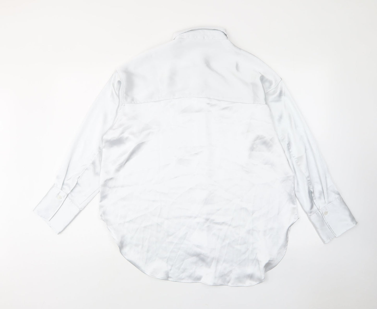 Womens UK Size XS H&M White Basic Button-Up