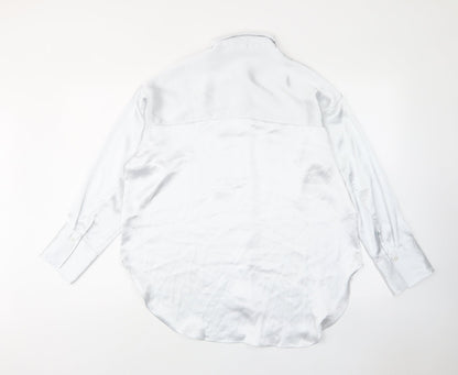 Womens UK Size XS H&M White Basic Button-Up