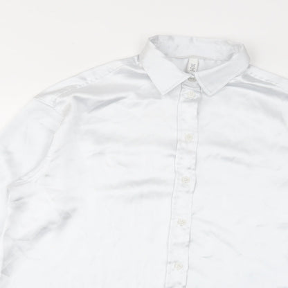 Womens UK Size XS H&M White Basic Button-Up