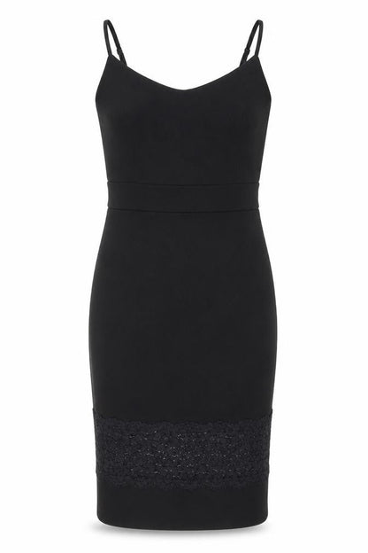 New Look Womens Black Polyester Bodycon Size 12 V-Neck Pullover - Lace