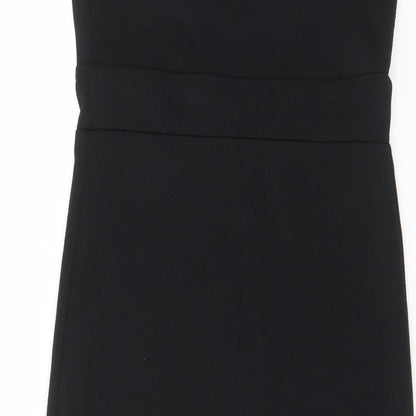 New Look Womens Black Polyester Bodycon Size 12 V-Neck Pullover - Lace