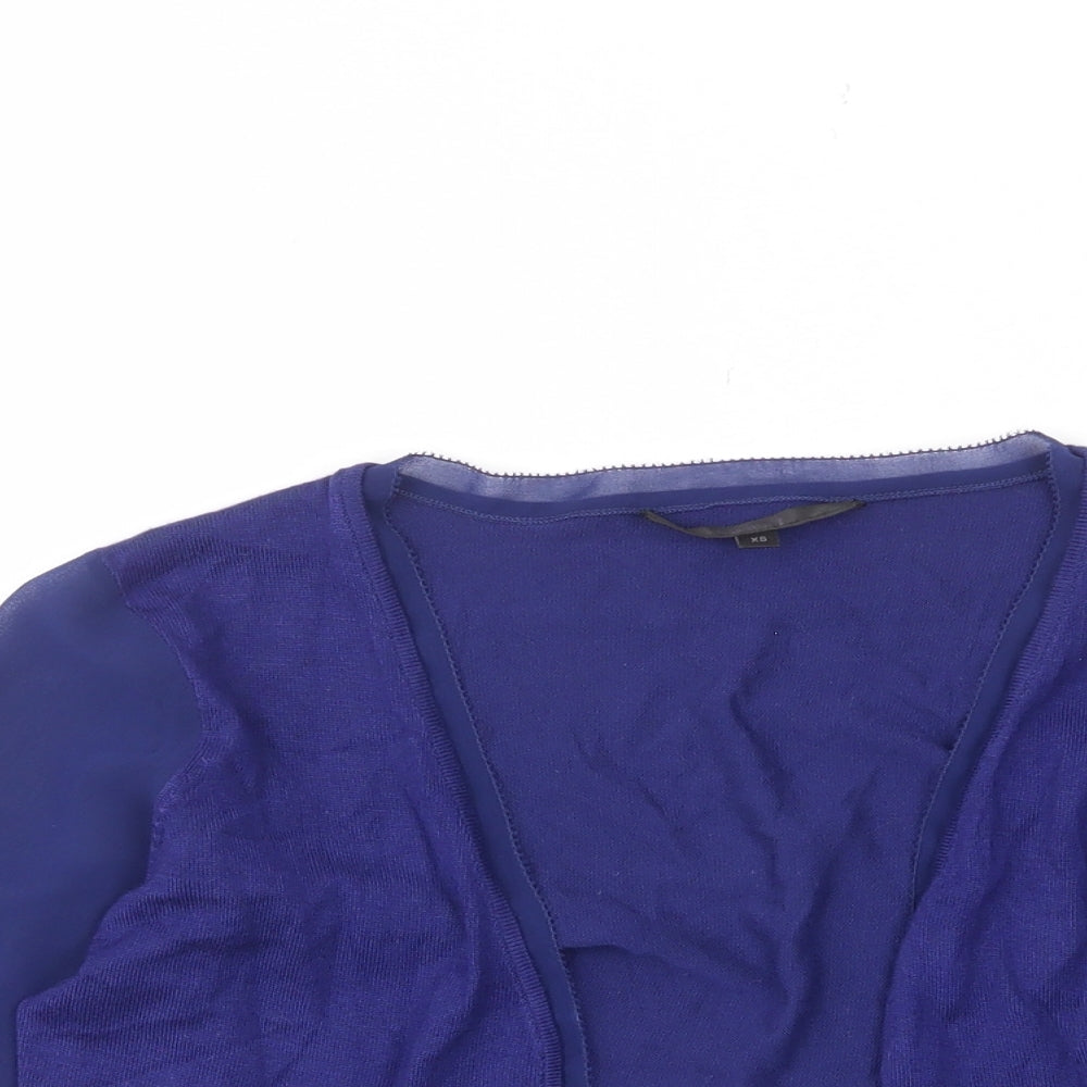 Coast Womens Blue V-Neck Viscose Cardigan Jumper Size XS - Open