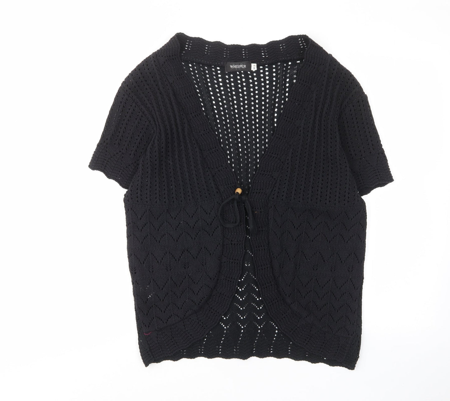 Womens UK Size M Whisper Black Cardigan Jumper