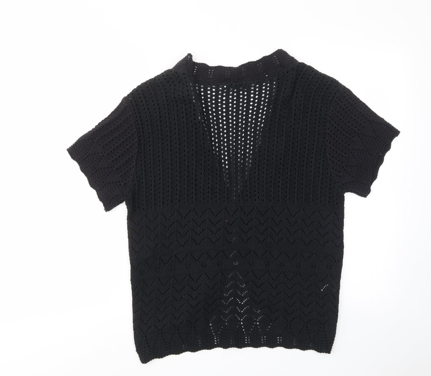 Womens UK Size M Whisper Black Cardigan Jumper