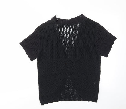 Womens UK Size M Whisper Black Cardigan Jumper