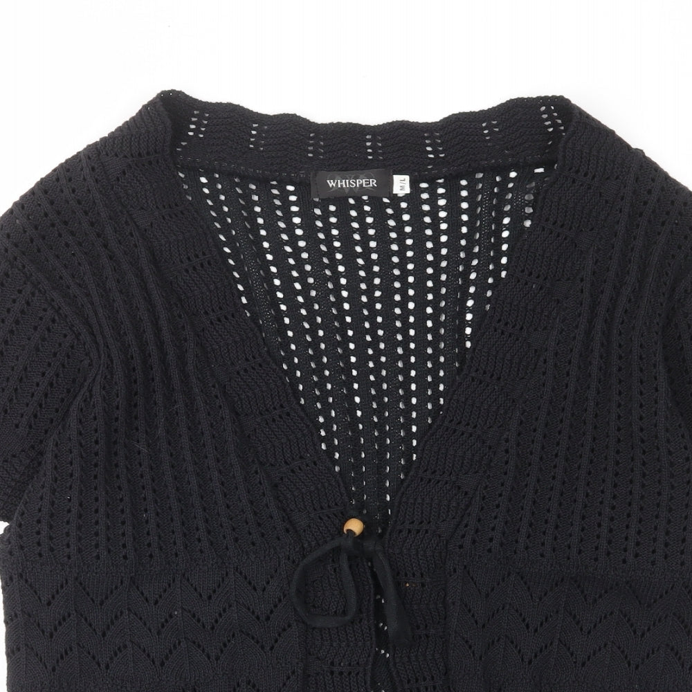 Womens UK Size M Whisper Black Cardigan Jumper
