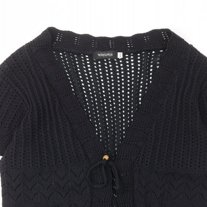 Womens UK Size M Whisper Black Cardigan Jumper