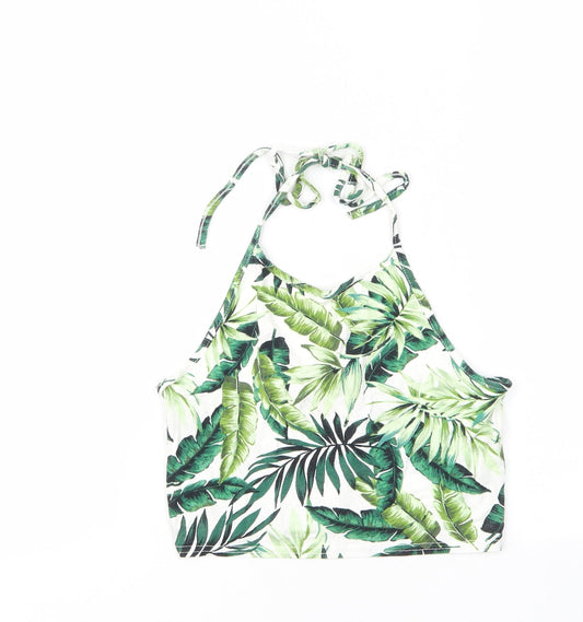 Womens UK Size 8 New Look Green Cropped Tank