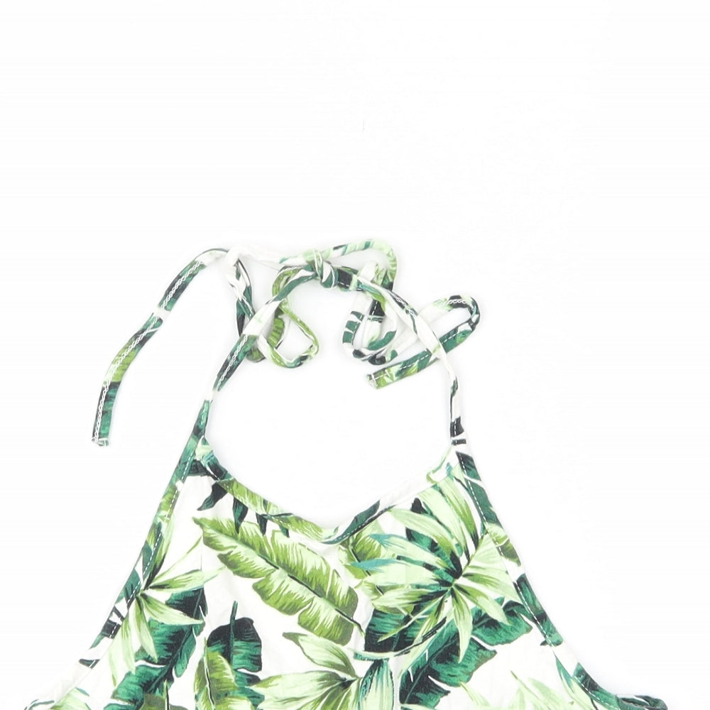 Womens UK Size 8 New Look Green Cropped Tank