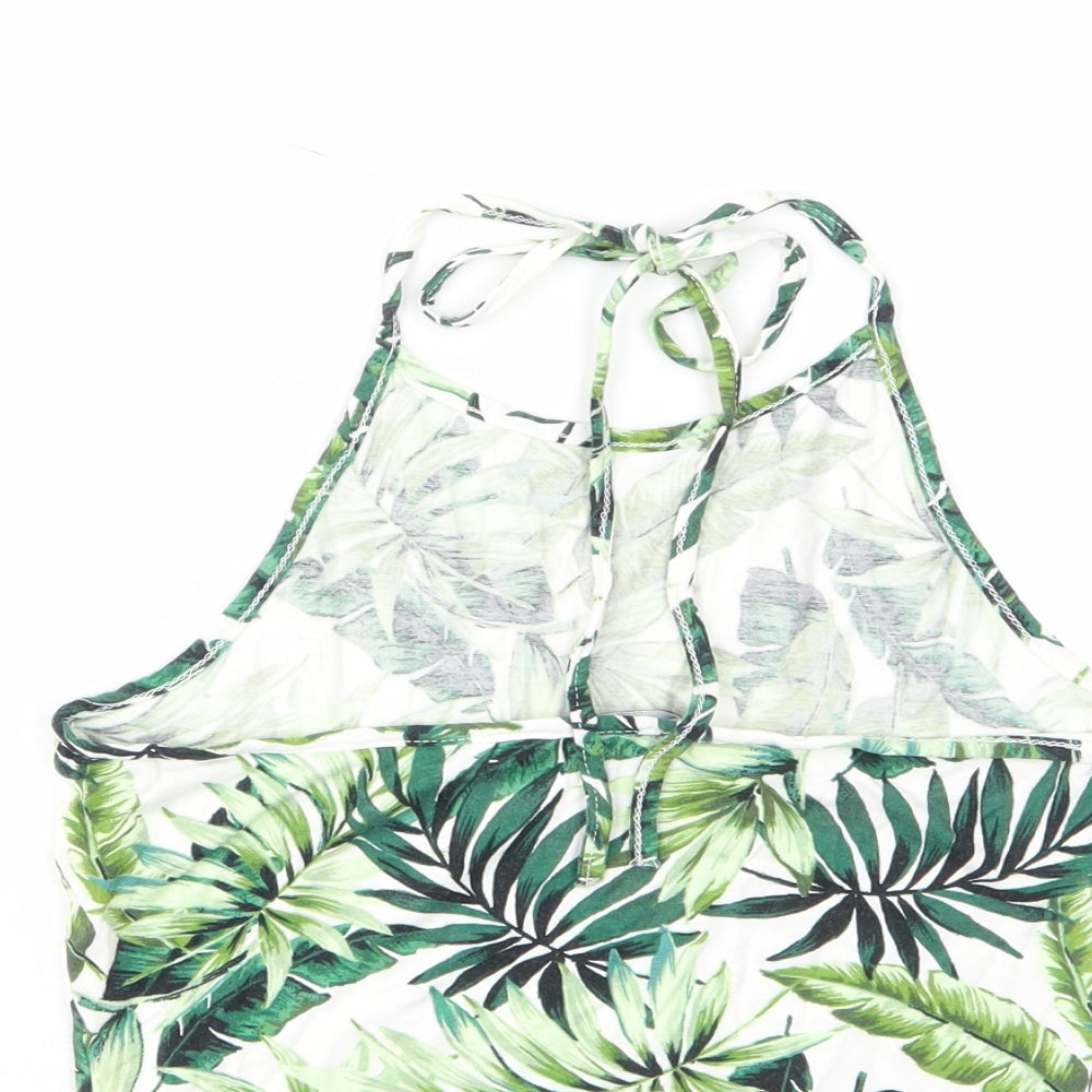 Womens UK Size 8 New Look Green Cropped Tank