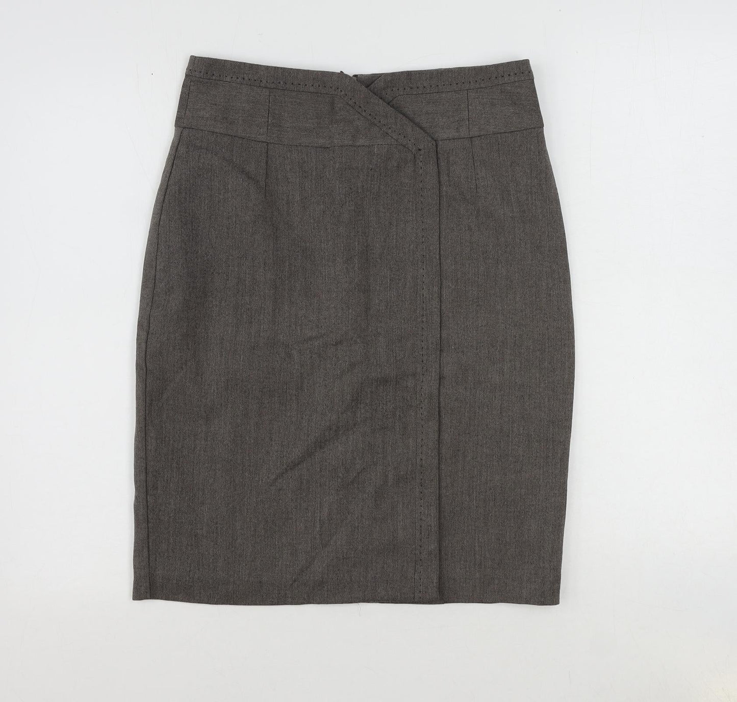 NEXT Womens Brown Polyester Straight & Pencil Skirt Size 10 Zip