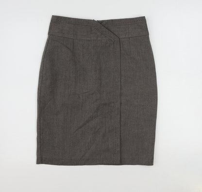 NEXT Womens Brown Polyester Straight & Pencil Skirt Size 10 Zip