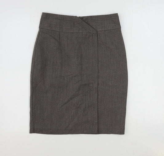 NEXT Womens Brown Polyester Straight & Pencil Skirt Size 10 Zip