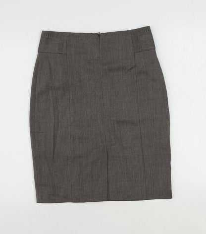 NEXT Womens Brown Polyester Straight & Pencil Skirt Size 10 Zip