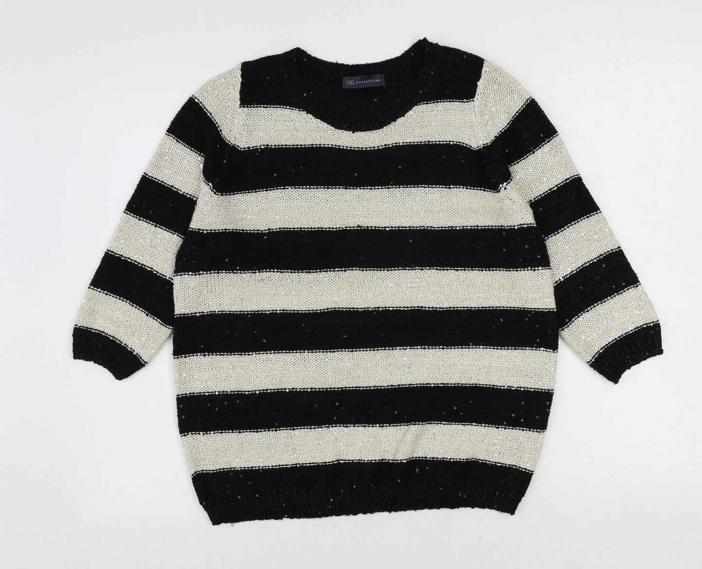 Womens UK Size 12 Marks and Spencer Black Pullover Jumper