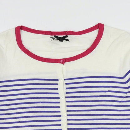 Womens UK Size M Text Ivory Cardigan Jumper