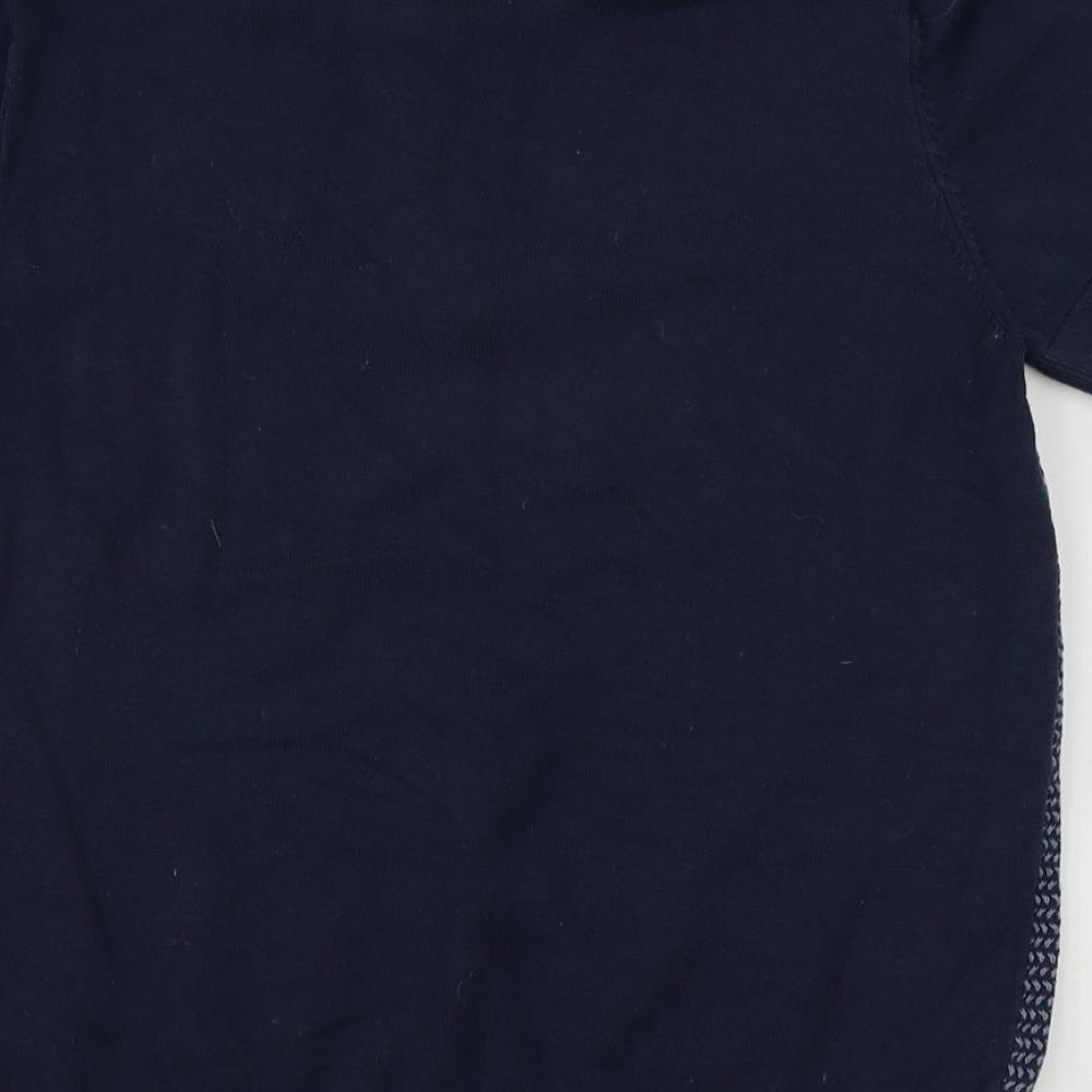 Next Boys Blue Collared Cotton Pullover Jumper Size 11 Years Button