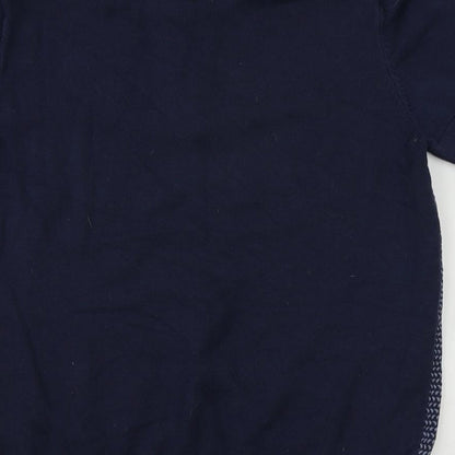 Next Boys Blue Collared Cotton Pullover Jumper Size 11 Years Button