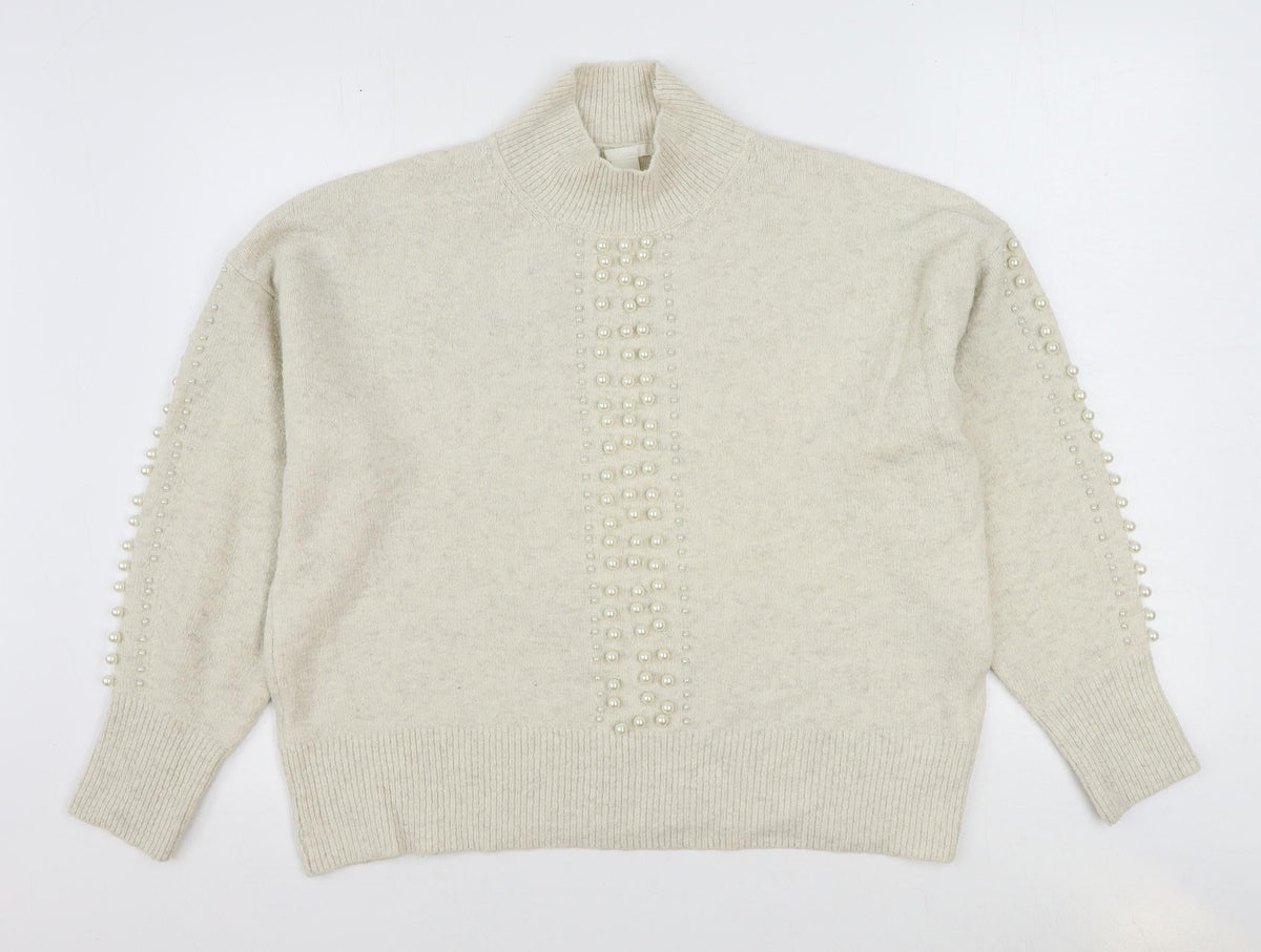 Womens UK Size M H&M Ivory Pullover Jumper