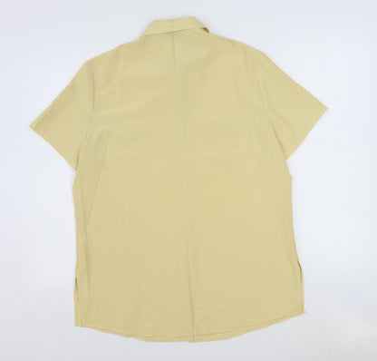 Womens UK Size 14 BHS Yellow Basic Button-Up