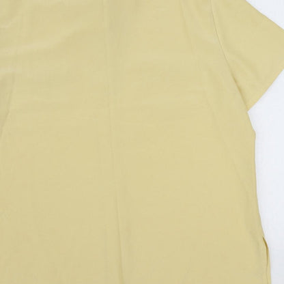 Womens UK Size 14 BHS Yellow Basic Button-Up