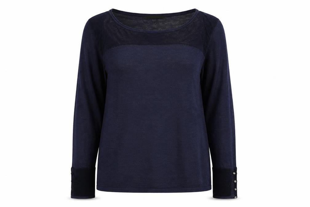 ESPRIT Womens Blue Round Neck Polyester Pullover Jumper Size M