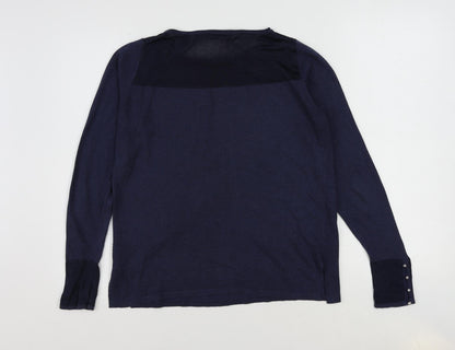 Esprit Womens Blue Round Neck Polyester Pullover Jumper Size M